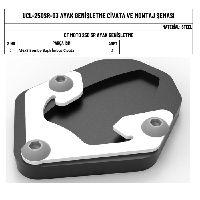 250 SR AYAK GENİŞLETME