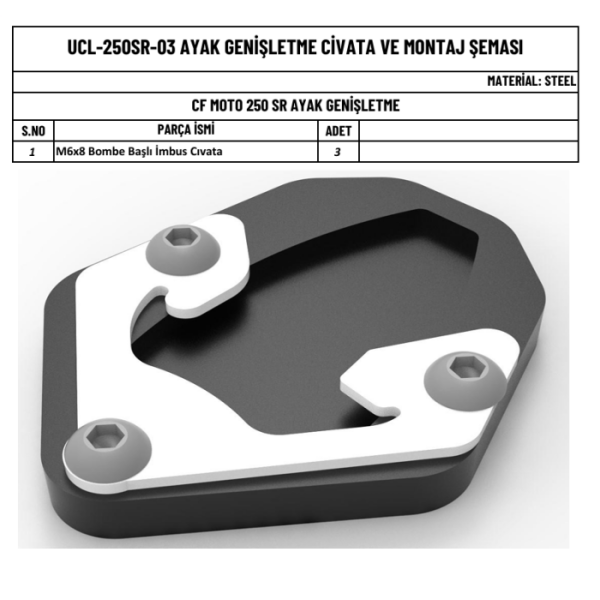 250 SR AYAK GENİŞLETME